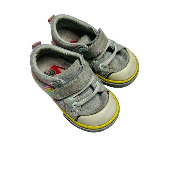 See‎ Kai Run Toddler Size 5 Rainbow Gray Sneakers Hook & Loop Strap - Picture 2 of 12